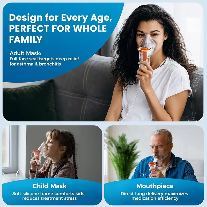 Portable Adult Nebulizer Compressor, Atomization Device with LCD Display And Low Noise for Respiratory Issues Or Home And Travel for Adults/Kids