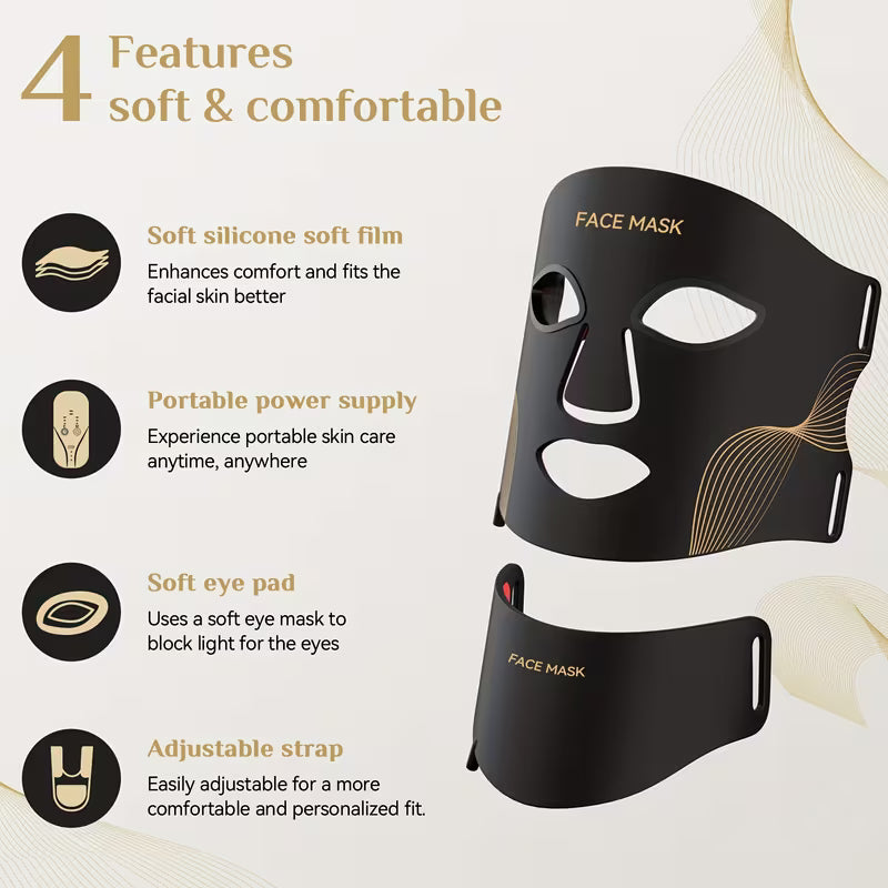 FDA Cleared, Red Light Relax, 7-color LED Light Relax Mask Skin Care, LED Face And Neck Mask (red) - Wavelength Suitable for Home Use, Easy to Achieve Advanced Skin Care, Improve Skin, Acne Whitening And Hydration