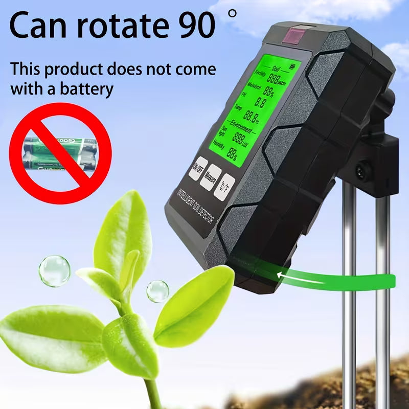 6-In-1 Multifunctional Soil Analyzer, Temperature, Light, Ph, And Humidity Measuring Tool