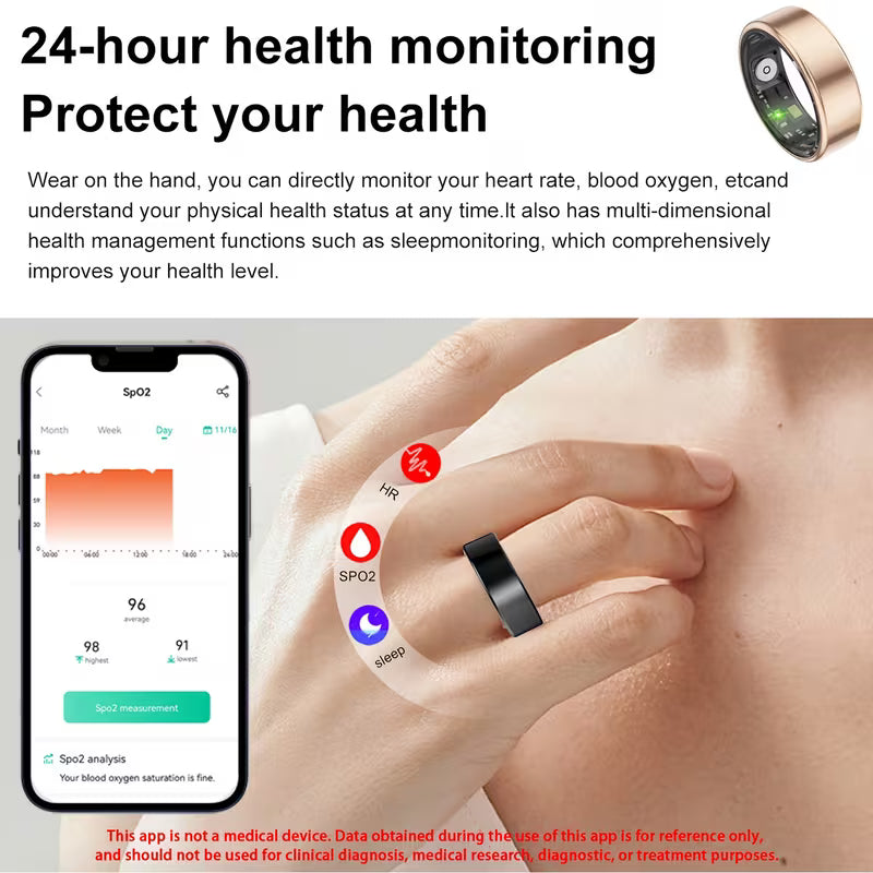 2026 Upgraded Smart Rings for Men Women, Health Monitoring Ring, Fitness Tracker with Sport Mode, Pedometer, Sleep, Step, Calorie Tracker, IP68 Fitness Ring, Outdoor Activity Tracker Ring for Android for iPhone - Gifts for Him/Her
