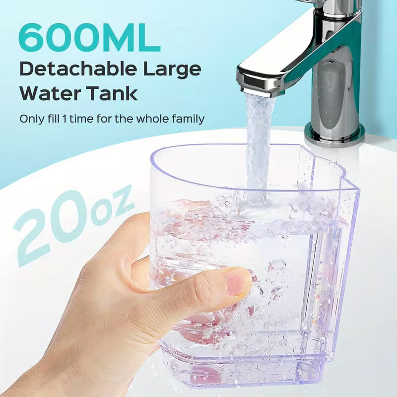 COSLUS EX20 Professional Water Flosser for Teeth: 2 Modes And 12 Pressure Settings Electric Dental Pick for Orthodontic, Braces, Sensitive Gums - Home Use, for Multiple Users, Family