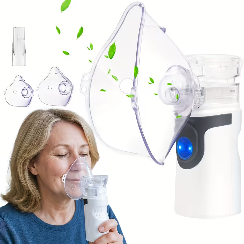 Portable Mesh Nebulizer for Adults And Kids, Quiet Handheld Nebulizer Machine, Grade, USB Rechargeable, Dual Modes, Fast Mist, Anti-Clog, Self-Cleaning, Compact Portable Nebulizer for Asthma, COPD, Travel And Home Use