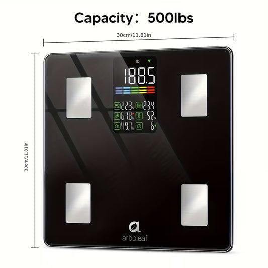 14-Metric Scale For Body Weight- BMI, Body Fat, Muscle Mass, Wireless Connectivity, Auto Recognition, 500 Lb Capacity, HD LCD Display, Ideal Christmas Gift For Wellness Enthusiasts