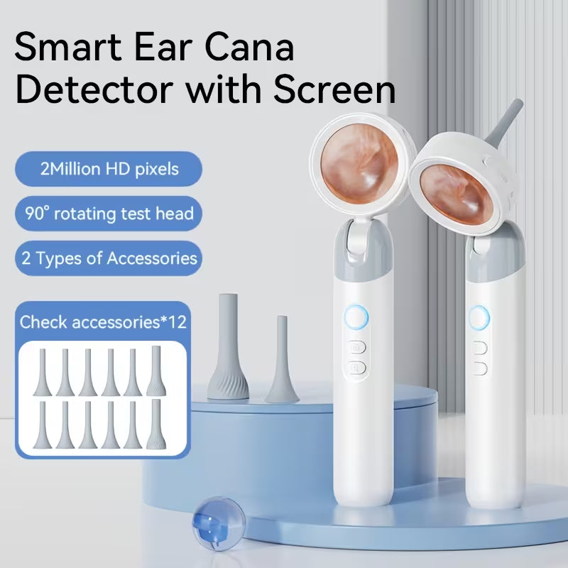 Otoscope Ear Camera With 1.38'' Screen, 1080P Ear Scope With 4 LEDs, 12 Silicone Specula Tips, Support Photo And Video, PC View, Ideal Pocket Otoscope For Home Use, And Pets