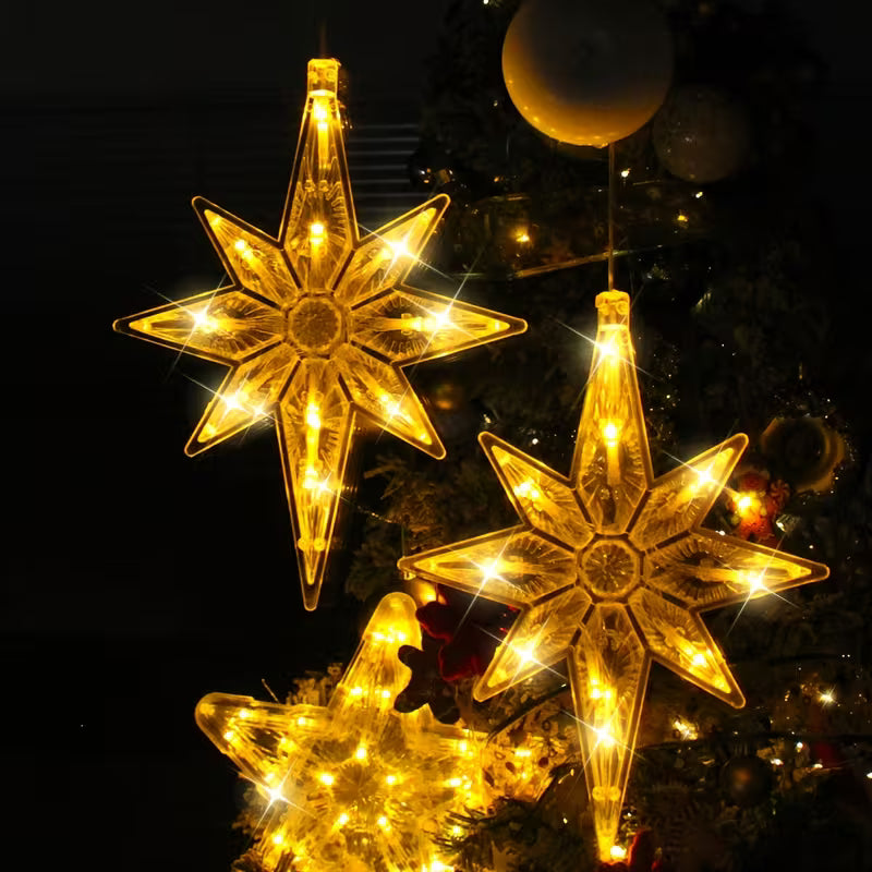 2pcs, Christmas Festival Polaris Suction Cup String Lights, Curtain Lights, Battery Operated, Window Lights, Christmas Decorations, Bedroom Lights, Spring, Summer, Christmas Ornaments, Wedding, Football Theme, New Year 2026, Smart