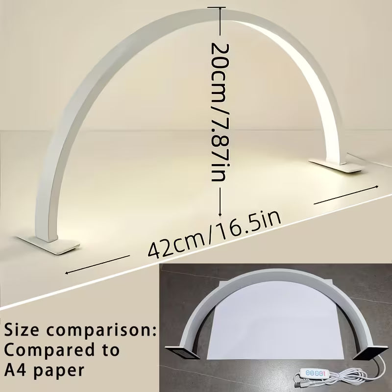 1-PACK LED Nail Lamp, LED Eyelash Lamp, Half Moon Lamp, Facial Treatment Moon Lamp, Beautician Technology Lamp, for Gel Polish, Lash/Brow/Tattoo, Ideal for Salon & Home DIY (White)