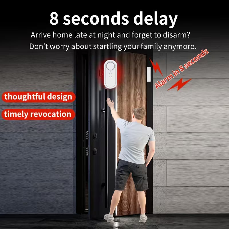 Qoleohomi Secure Your for home with Window Door Alarm Wireless, Door Magnetic Open Alarm Burglar Alert Sensor, Max 120DB Loud LOW-MIDDLE-HIGH Volume Magnet Doorbell Chime for Safety And Guest Visit