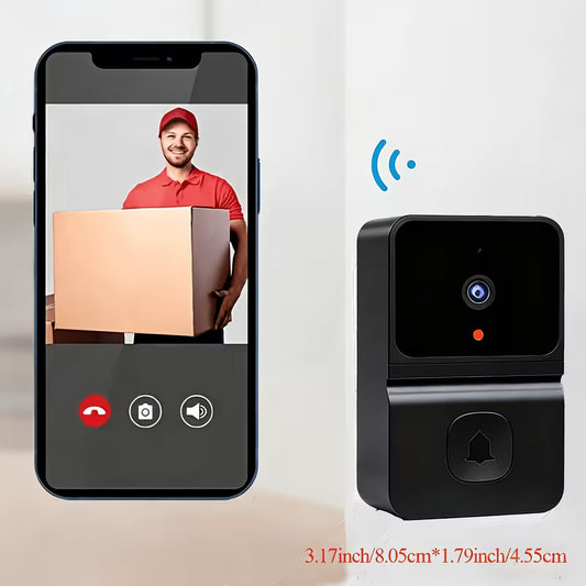 1pc Smart WiFi Doorbell with Wireless Security System, Wireless Smart Video Intercom Suitable for /Office, USB Rechargeable Battery- Doorbell System, App-Controlled Night Vision & 2-Way Audio, Cloud Recording (No SD Card)