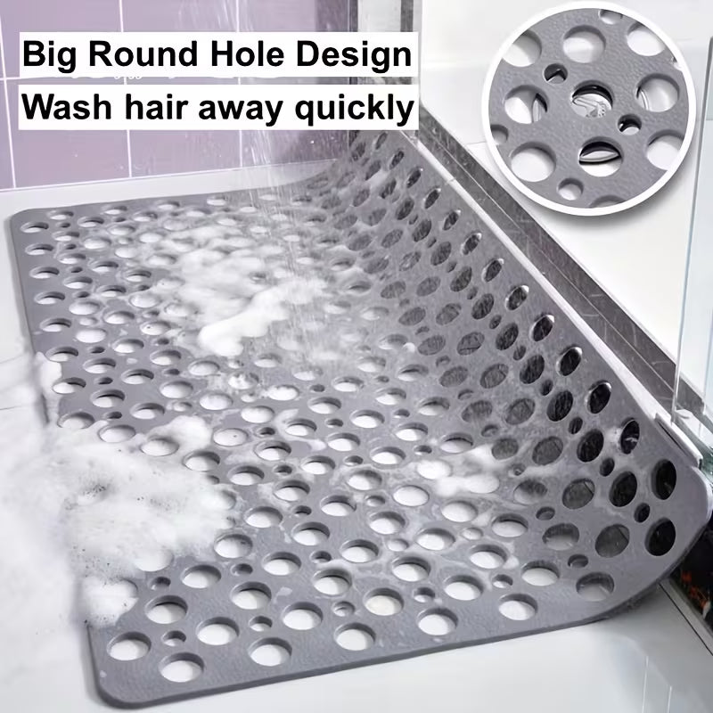 1pc - Quick Drying Anti-Slip Bath Mat | Silicone Shower Mat with Circular Hole Design, Massage Ring, Suitable for Shower Rooms, Hotels, Toilets, Bathtubs