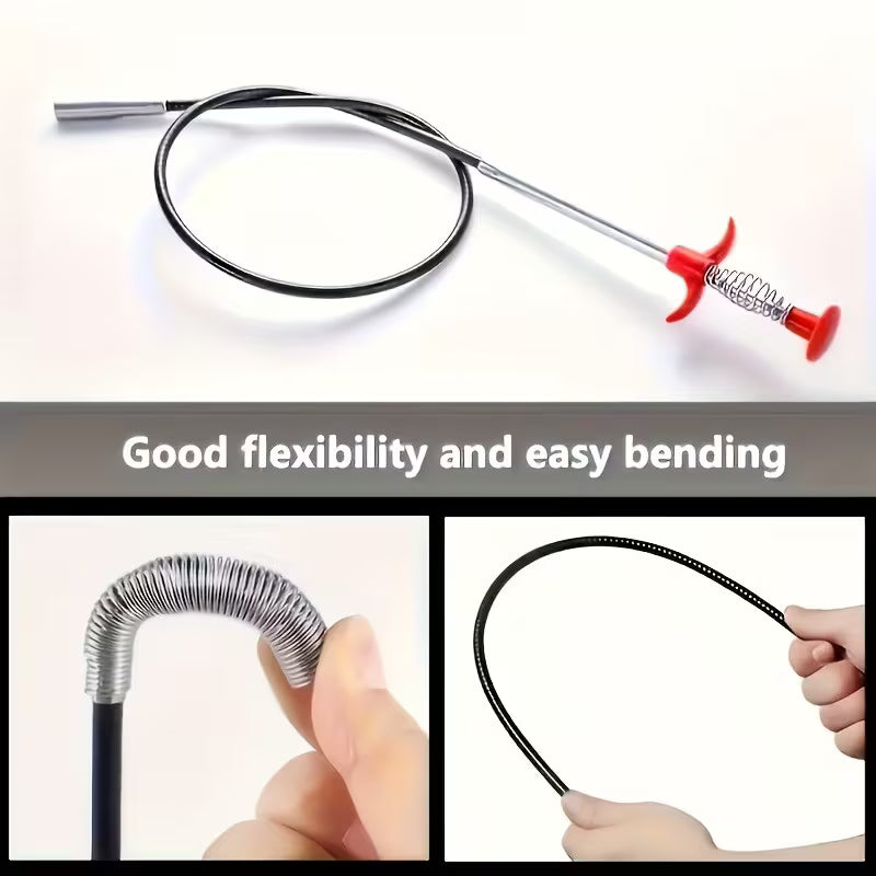 1pc Drain Snake, Toilet Unclogger - Household Toilet Drain Claw Tool with 4 Claws, Pipe Snake, Flexible Handheld Drain Grabber, Debris Grabber for Picking Up Trash, Sink Drain Clog Remover for Home Sinks, Drains, Toilets, and Restaurant/Hotel Sinks