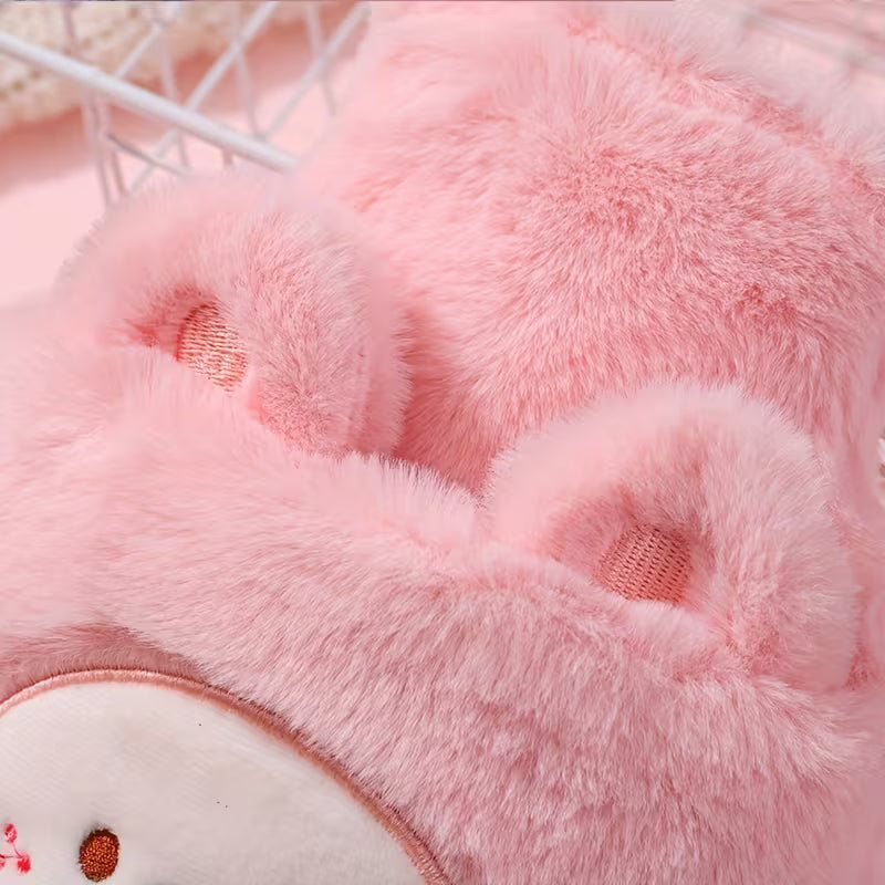33.81oz Warm Water Bottle with PVC Inner Liner, Cute Plush Animal Design, Removable and Portable Menstrual Warming Bag for Hands and Feet, Fast Heating and Long-lasting Heat Retention