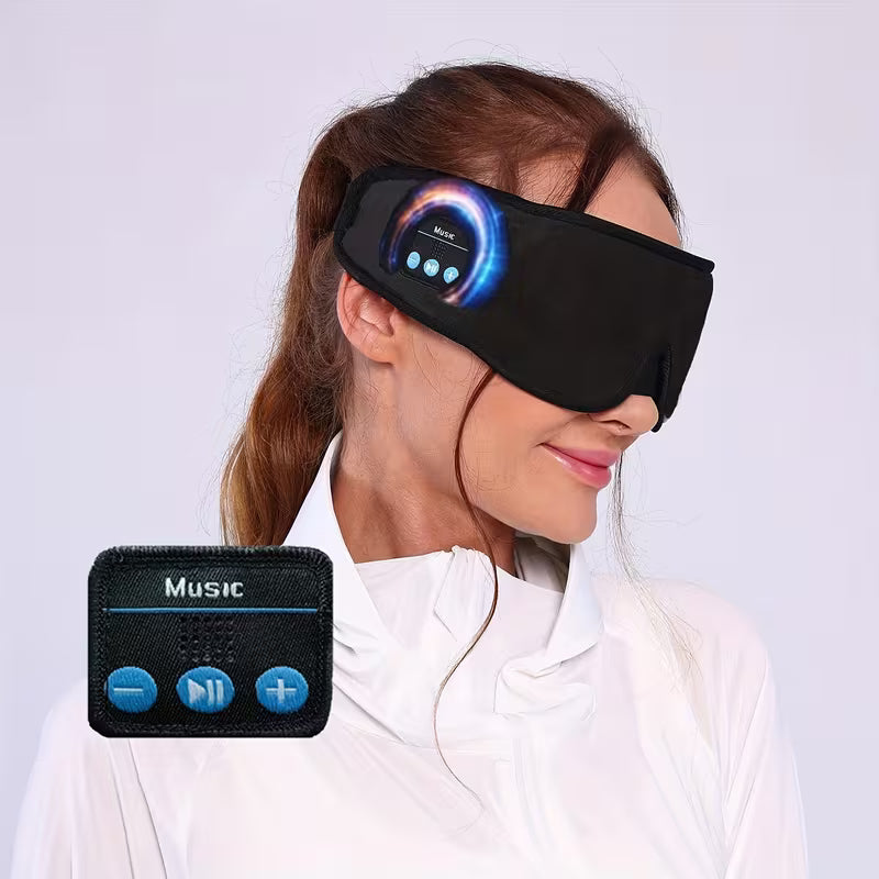 1pc 3D Wireless Sleep Mask with 5.2 BT Earphones, Best Sleeping Mask, Tpye-c Charging Cable Inside, Wireless Music Eye Mask for Men&women