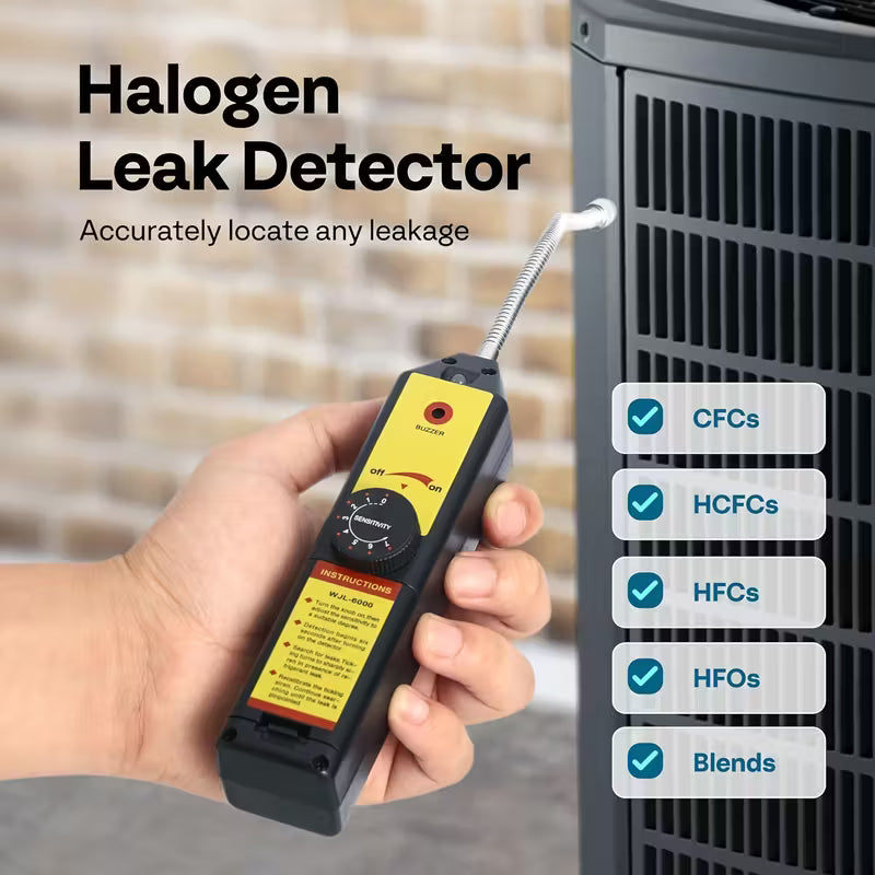 Newly Developed Refrigerant Fluoride Leak Detection Instrument with Indicator Light, High Precision Halogen Gas Leak Detection Instrument, Suitable for Halogen R134A, R410A, R22A Air Conditioning Warm Air AC