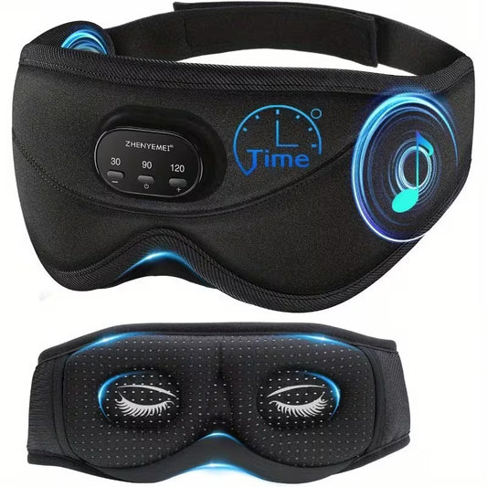 Wireless Sleep Mask (Smart Timer) 100% Full Light Blocking 3D Contoured Eye Mask 38 White Noise Tracks Sleep Music with Auto Shut-Off Breathable Pressure-Free Design Ideal for Side Sleepers Perfect for Travel Unisex Gift for Men And Women