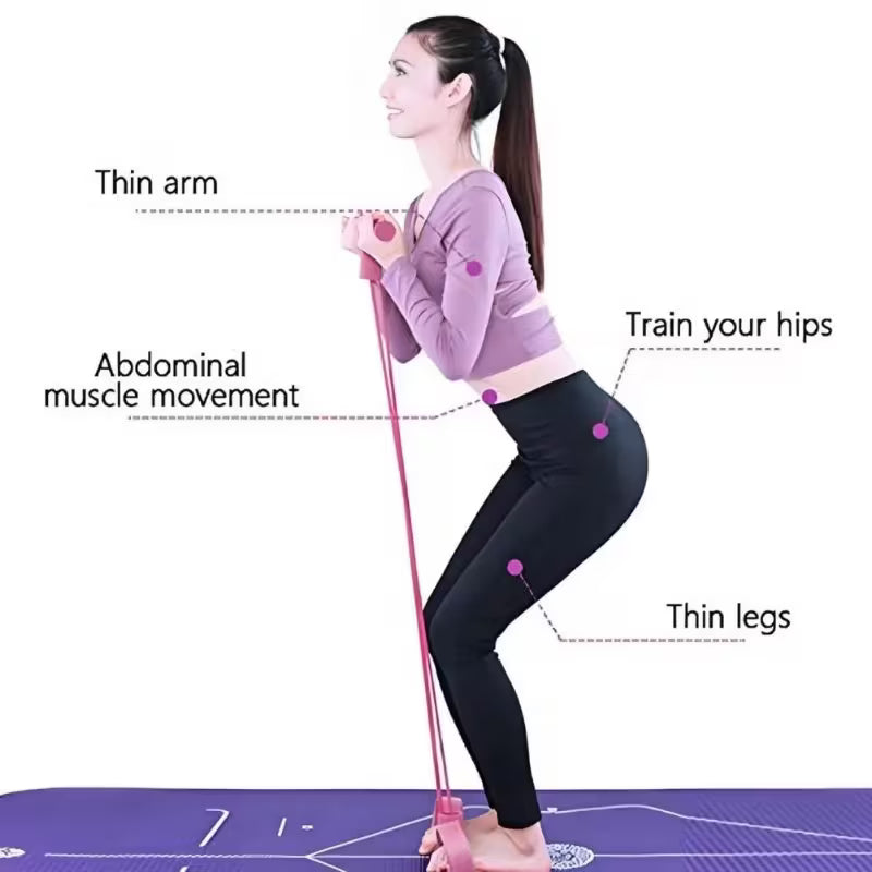Resistance Bands with Handles for Multifunctional Yoga Sit-Ups, Suitable for Both Men And Women. This Foot Pedal Resistance Trainer Features Six Strands of Thickened Rope, Designed for Effective Abdominal Workouts