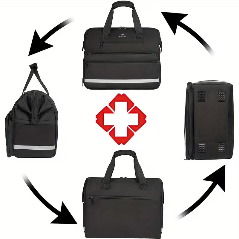 Large Medical Bag That Is Water-Resistant, Featuring Multiple Pockets for Nursing Purposes. This Portable Clinical Bag Is Ideal for Home Health Visits And Makes a Great Gift for Doctors And Nurses. Available in Black