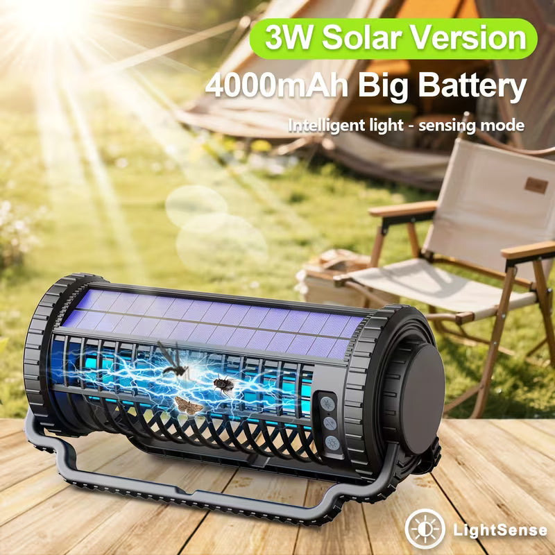 Outdoor Solar Insect Killer, High-efficiency Mosquito Killer Indoor, Cordless Rechargeable Fly Trap With 4000mAh Battery, Waterproof Insect Repellent, Suitable For Outdoor, Terrace, Backyard, Garden