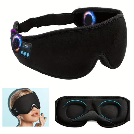 1pc 3D Wireless Sleep Mask with 5.2 BT Earphones, Best Sleeping Mask, Tpye-c Charging Cable Inside, Wireless Music Eye Mask for Men&women