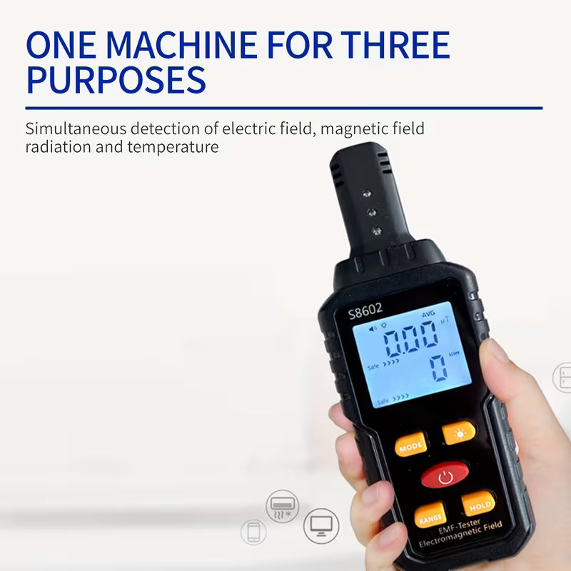 Three-in-One Electromagnetic Radiation Detector: Electric Field, Magnetic Field, and Radiation Tester (Battery Not Included)