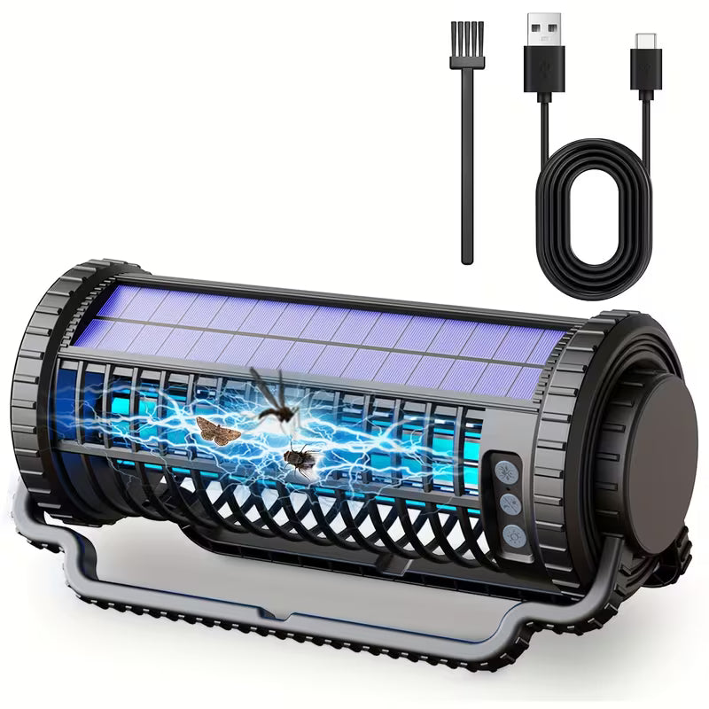 Outdoor Solar Insect Killer, High-efficiency Mosquito Killer Indoor, Cordless Rechargeable Fly Trap With 4000mAh Battery, Waterproof Insect Repellent, Suitable For Outdoor, Terrace, Backyard, Garden