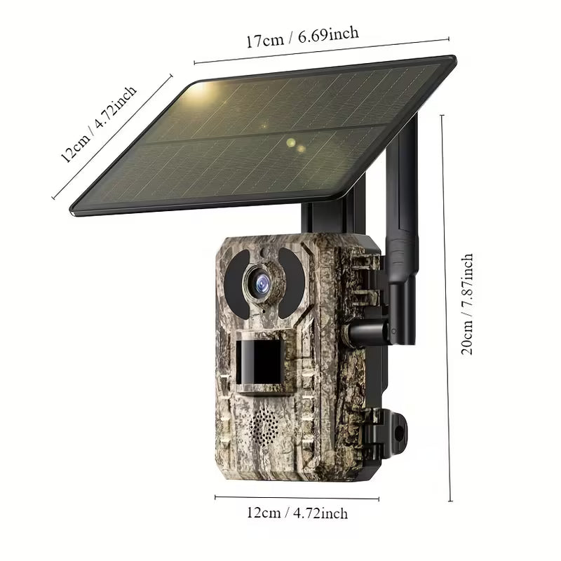 4G LTE Cellular Tracking Camera with 4K Live Viewing, Third-Generation Cellular Tracking Camera Featuring Real-Time Viewing, Solar-Powered Game Camera, Remote Phone Access And Playback, Motion Activation with a 0.2-Second Trigger Time, Night Vision