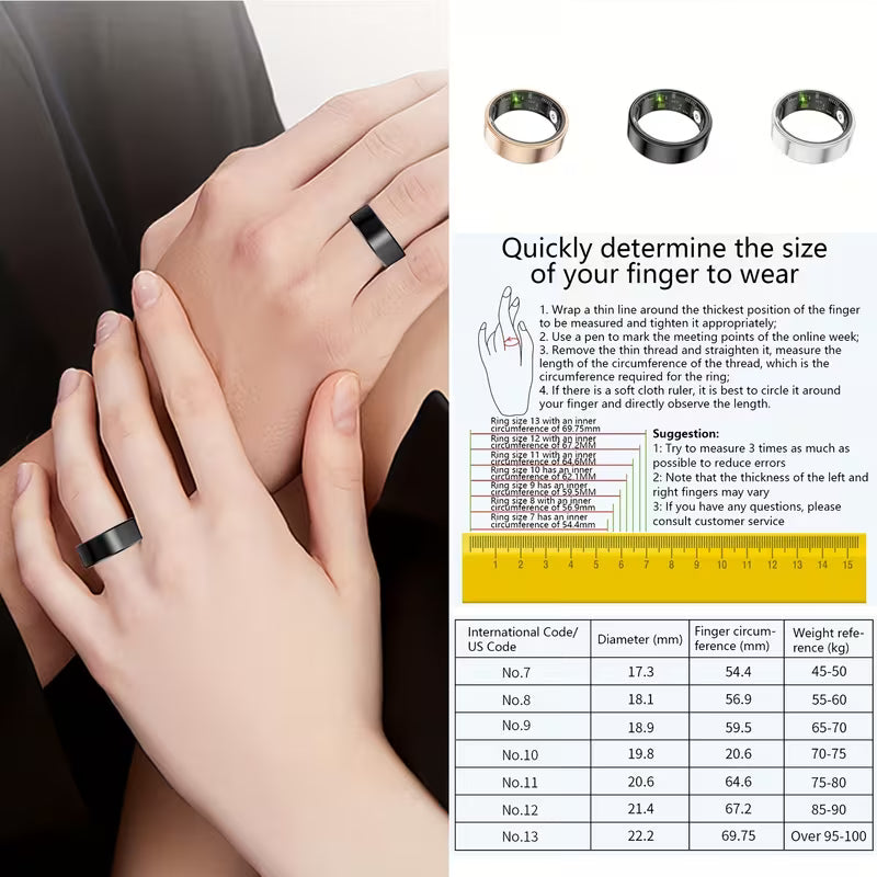 2026 Upgraded Smart Rings for Men Women, Health Monitoring Ring, Fitness Tracker with Sport Mode, Pedometer, Sleep, Step, Calorie Tracker, IP68 Fitness Ring, Outdoor Activity Tracker Ring for Android for iPhone - Gifts for Him/Her