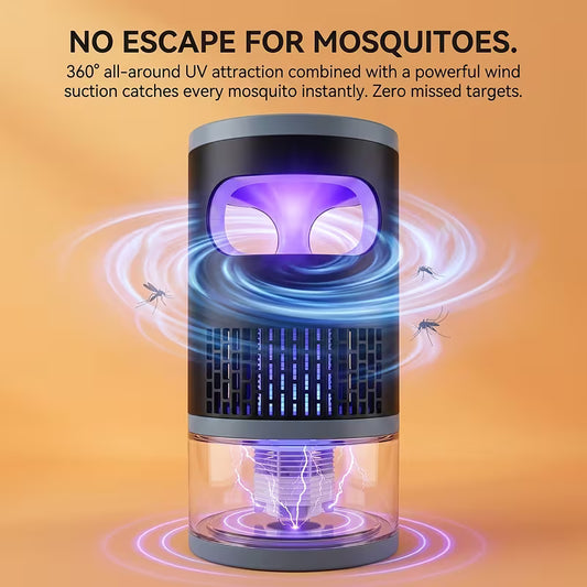 [Upgraded Silent Version] Indoor Mosquito Killer, Fan-Type Mosquito Trap, UV Light Mosquito Trap with Electric Shock, Physical Silent Mosquito Control, Portable And Compact, Strong Adsorption, Non-Toxic And Harmless, Suitable for Mosquitoes