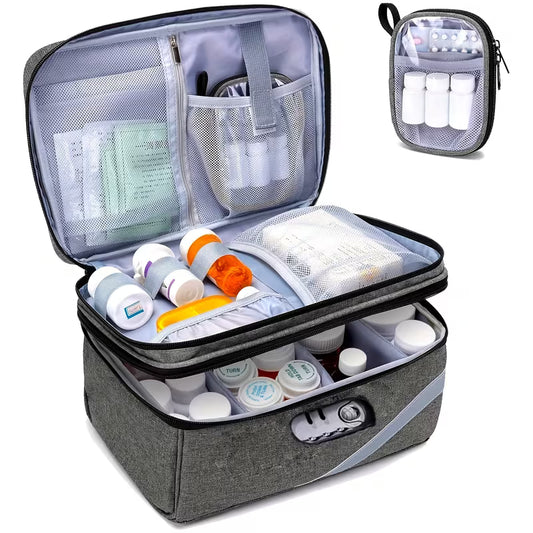 Organizer for Storing Medicine Bags (Empty), Compact Pouch for Pill Bottles, Ideal for Home, Workplace, Educational Institutions, And Outdoor Trips