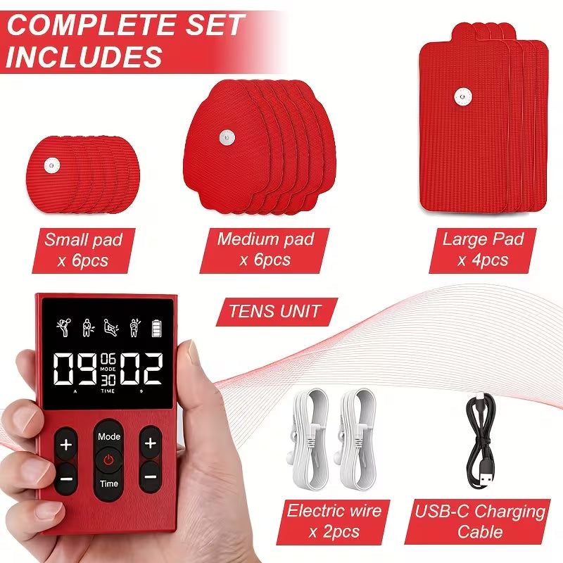 12Modes TENS EMS Unit Compact Muscle Stimulator for Pain Relief, Rechargeable & Portable Dual Channel EMS Muscle Stimulator with 36 Intensity Levels