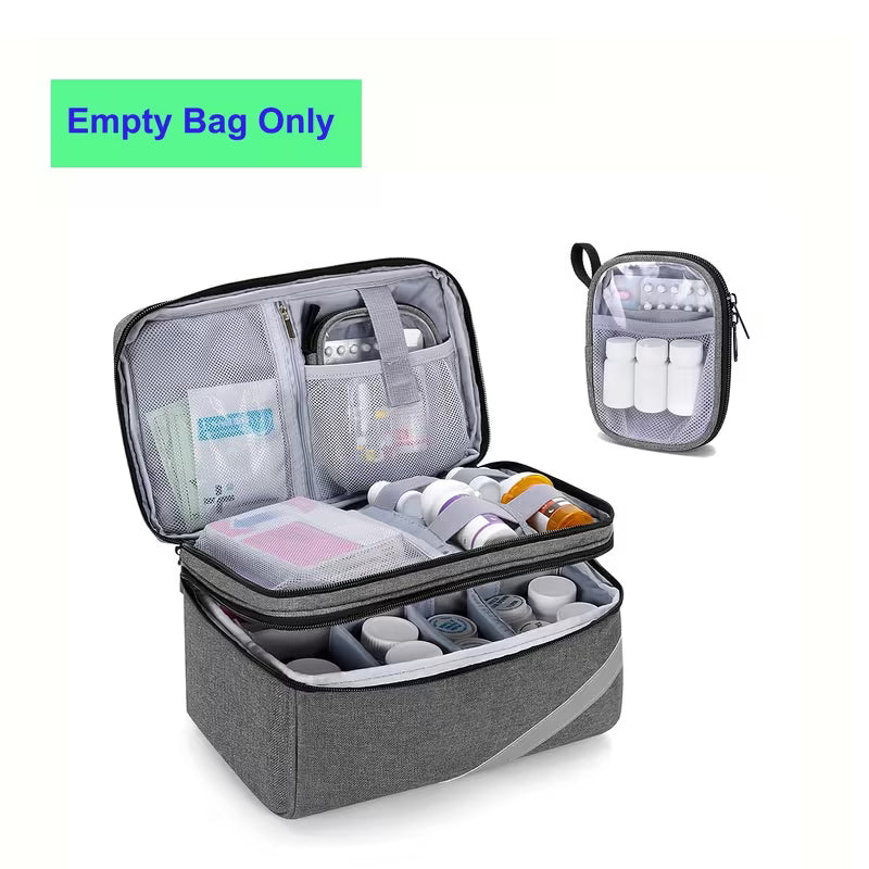Organizer for Storing Medicine Bags (Empty), Compact Pouch for Pill Bottles, Ideal for Home, Workplace, Educational Institutions, And Outdoor Trips