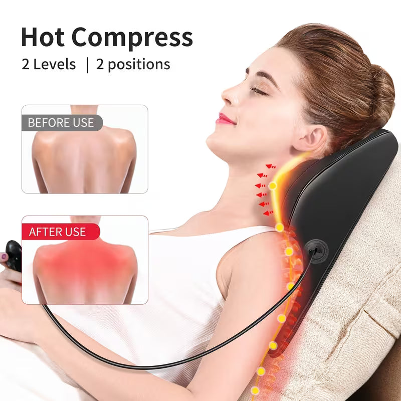 1pc, Shiatsu Neck And Shoulder Massager with Heat - Kneading, Rolling, And Vibrating Functions for Traps, Legs, And Body - Perfect Gift for Men And Women, Ideal for Home, Office, And Travel Use, The Best Mother's Day Gift