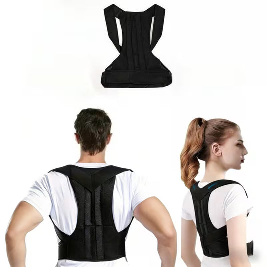 Upgraded Unisex Adjustable Posture Corrector Back Support - Lumbar Support Belt with Adjustable Shoulder Straps And Thickened Pads, Breathable Non-Slip Design, Suitable for Lower Back, Spine, Men And Women (Sitting, Standing, Traveling)