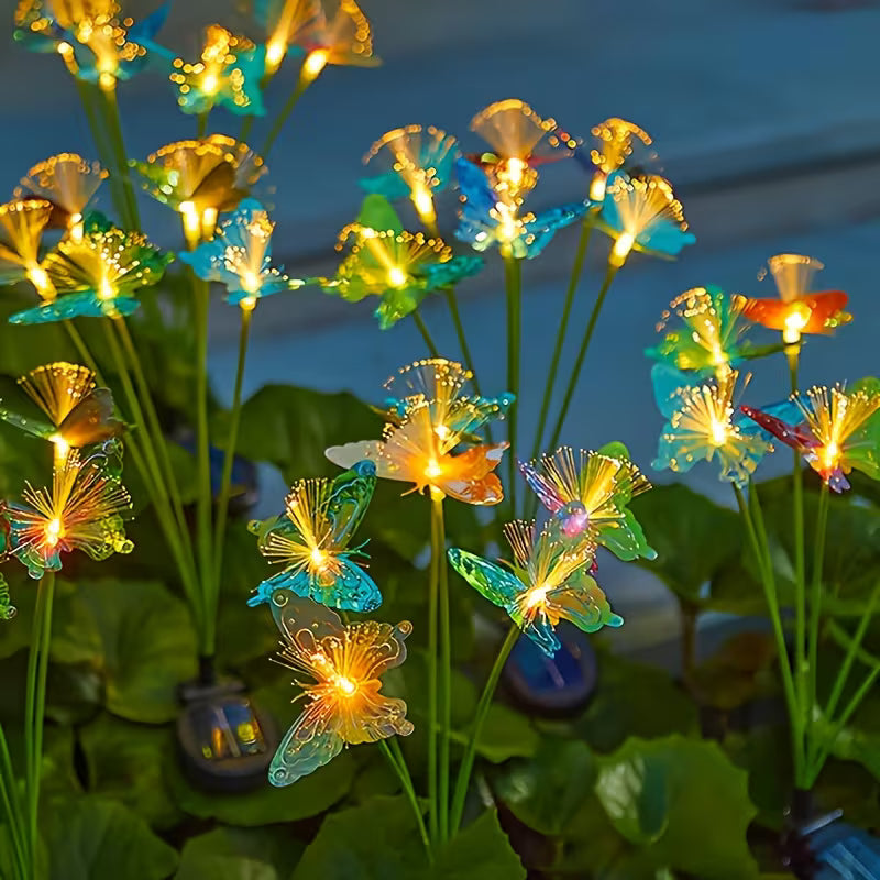 Butterfly Solar Lights Outdoor Decor - Smart Sensor with Auto Brightness, Garden Path Patio Lighting, Perfect Holiday Gift