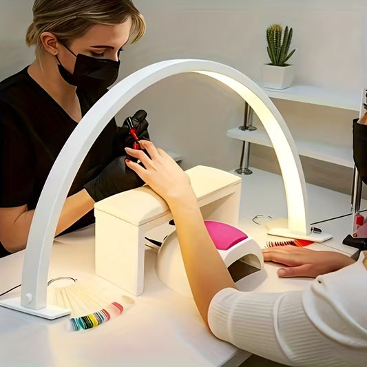 1-PACK LED Nail Lamp, LED Eyelash Lamp, Half Moon Lamp, Facial Treatment Moon Lamp, Beautician Technology Lamp, for Gel Polish, Lash/Brow/Tattoo, Ideal for Salon & Home DIY (White)