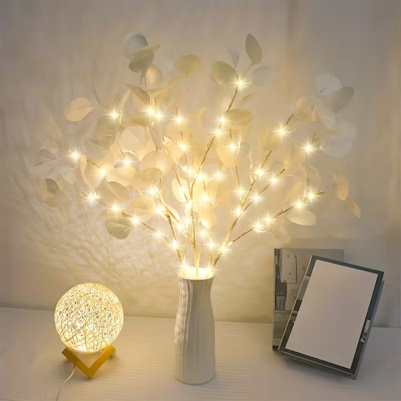 Apple Leaf Branch Lamp, 20 LED Artificial Tree String Lights, Suitable for Bedroom Bedside, Desktop Decoration, Weddings, Parties, Thanksgiving, Christmas, Valentine'S Day And Back-To-School Season Home And Office Decor
