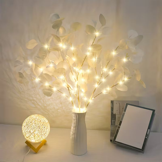 Apple Leaf Branch Lamp, 20 LED Artificial Tree String Lights, Suitable for Bedroom Bedside, Desktop Decoration, Weddings, Parties, Thanksgiving, Christmas, Valentine'S Day And Back-To-School Season Home And Office Decor