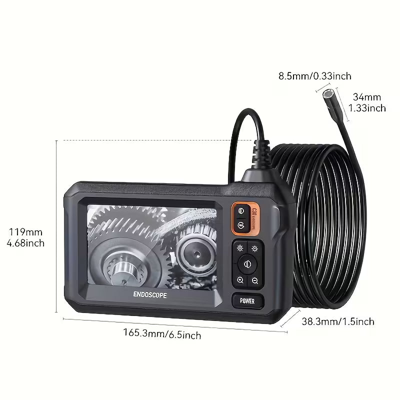 8Mm Single Lens IP67 Endoscope Camera with a 4.3 Inch IPS LCD Screen for Industrial Use, Ideal for Auto Repair And Plumbing Assistance