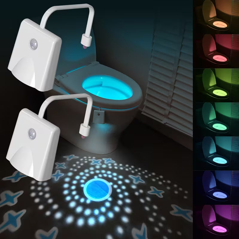 Shenzhi Tech Toilet Night Light, LED Toilet Light with Motion Sensor, 7 Color RGB Changing, Easy to Install USB Rechargeable Bathroom Night Lamp for Safe Late Night Visits
