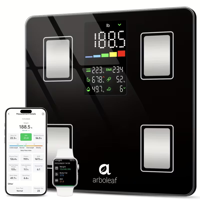 14-Metric Scale For Body Weight- BMI, Body Fat, Muscle Mass, Wireless Connectivity, Auto Recognition, 500 Lb Capacity, HD LCD Display, Ideal Christmas Gift For Wellness Enthusiasts