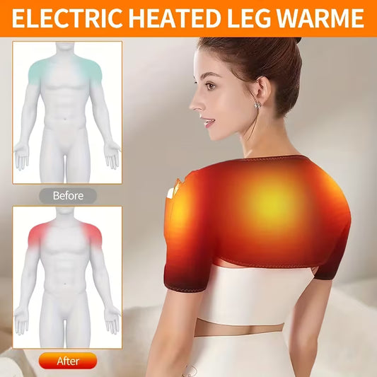 1pc Dual Shoulder Heating Massager - USB Powered, 3 Temperature Settings, Smart Temperature Control, Perfect Valentine'S Day Gift for Friends, Suitable for Home, Driving, Office Use, Unisex (Non-Wireless)