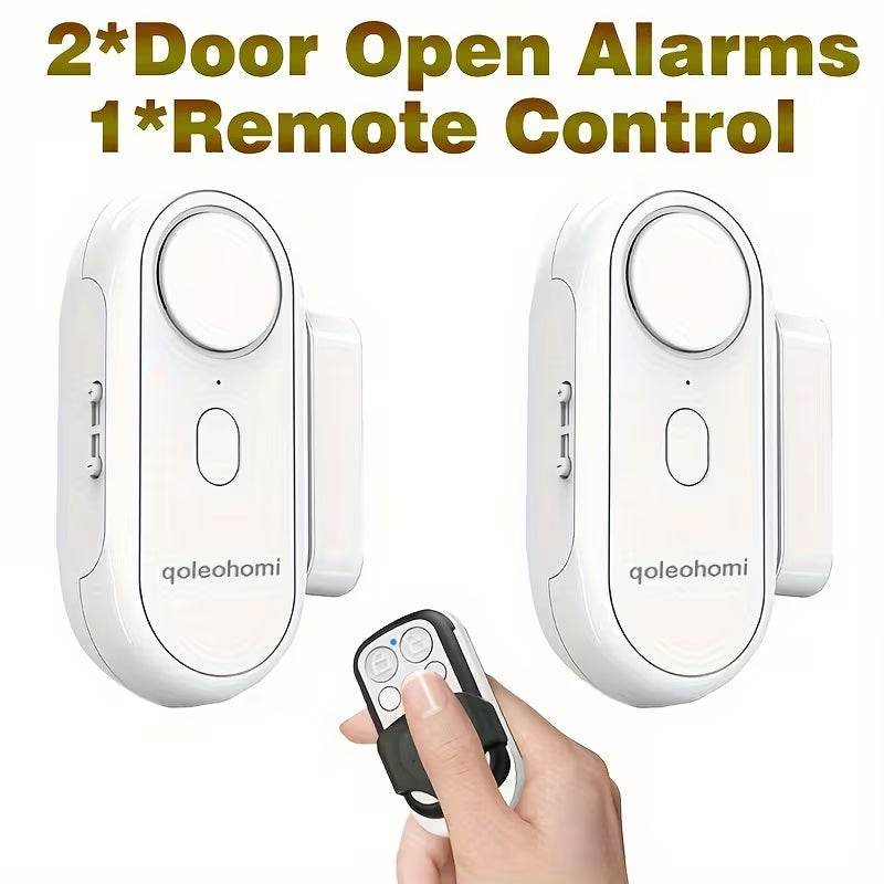 Qoleohomi Secure Your for home with Window Door Alarm Wireless, Door Magnetic Open Alarm Burglar Alert Sensor, Max 120DB Loud LOW-MIDDLE-HIGH Volume Magnet Doorbell Chime for Safety And Guest Visit
