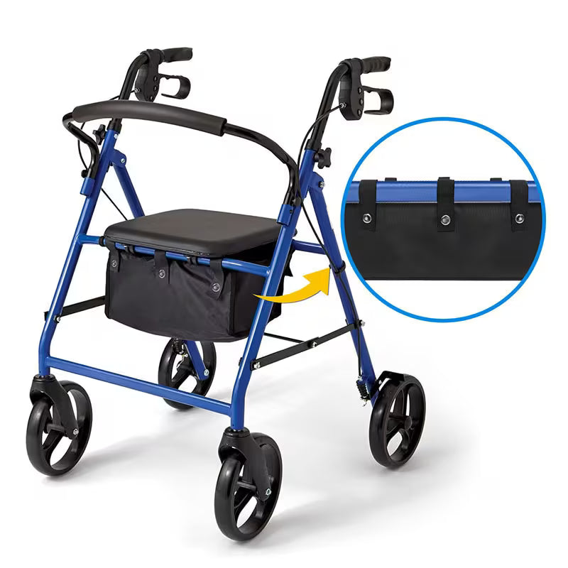 1 Large Rollator Walker Basket, Four-wheel Rollator Walker Basket, Under-seat Roller Bag, Reusable Basket, Suitable for Women, Men, and the Elderly