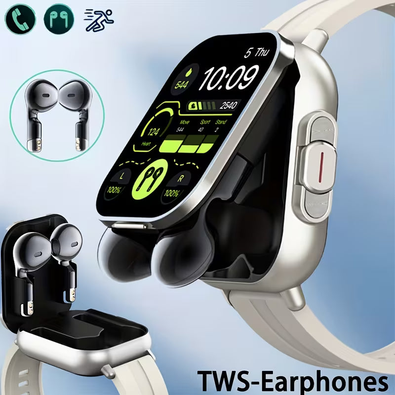 2-In-1 Smartwatch And Wireless Earbuds for Men, Featuring Music Control And Various Sports Modes with Activity Data Insights