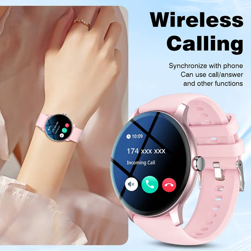 2026 Smartwatch/Fitness Band with Wireless Calling, Wireless Connectivity, Multiple Sports Modes, Music Control, Sedentary Reminder, Wallpaper, Weather Updates - USB Charging, Multi-functional Wearable, Compatible with iPhone and Android