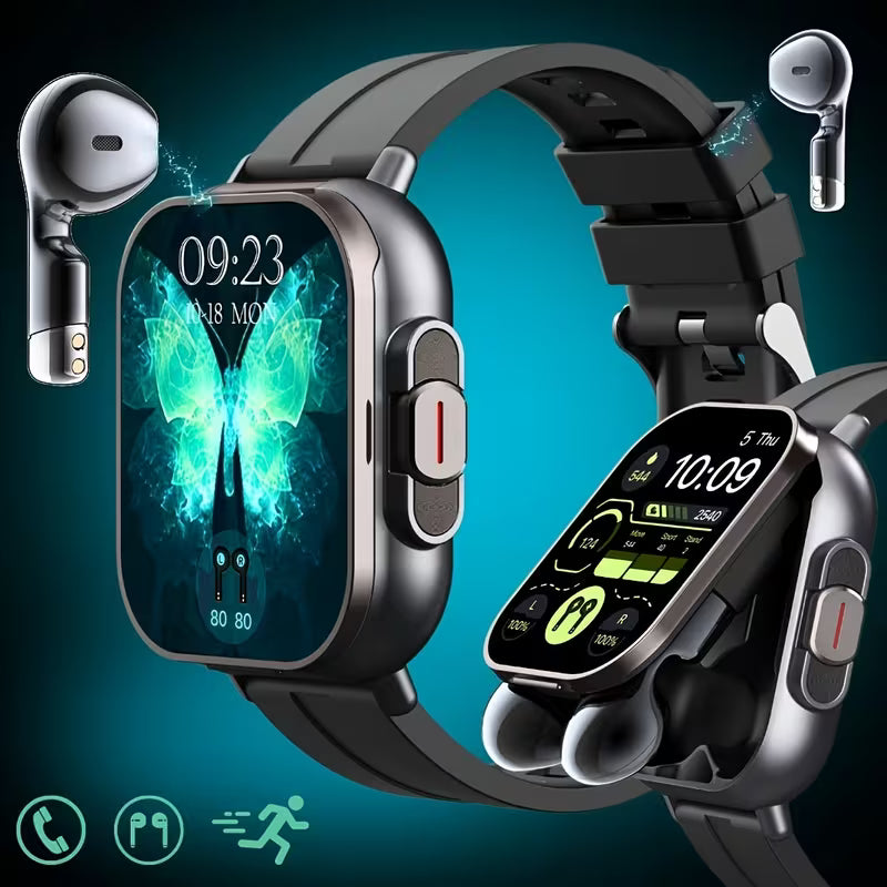 2-In-1 Smartwatch And Wireless Earbuds for Men, Featuring Music Control And Various Sports Modes with Activity Data Insights