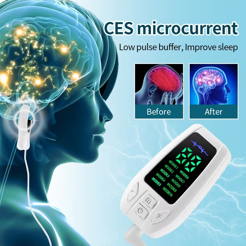 EMS Low-Frequency Therapy Device, Portable Ear Clip Sleep Aid, 10 Modes And 30 Adjustable Intensities. Relaxing The Body And Mind Through Microcurrent Stimulation. Better Entry Into Sleep Mode