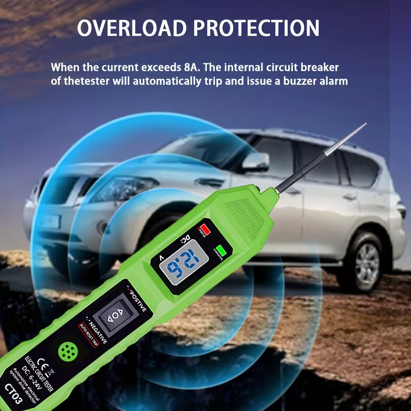 Circuit Tester, 6-24V Automotive Electric Circuit Tester with Voltage Display LED Light, with a buzzer prompt, Power Circuit Probe Kit for All Vehicles
