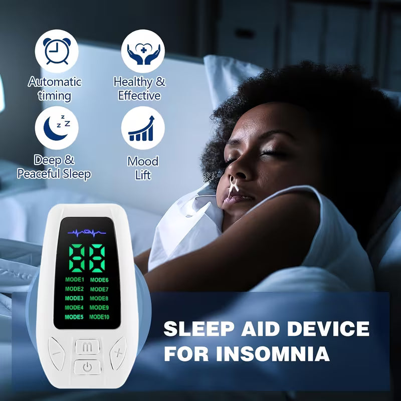 EMS Low-Frequency Therapy Device, Portable Ear Clip Sleep Aid, 10 Modes And 30 Adjustable Intensities. Relaxing The Body And Mind Through Microcurrent Stimulation. Better Entry Into Sleep Mode