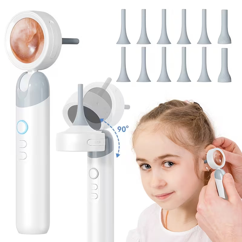 Otoscope Ear Camera With 1.38'' Screen, 1080P Ear Scope With 4 LEDs, 12 Silicone Specula Tips, Support Photo And Video, PC View, Ideal Pocket Otoscope For Home Use, And Pets