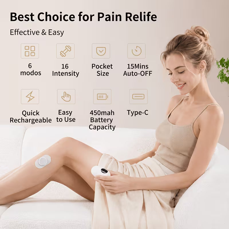 Rechargeable Cordless TENS EMS Muscle Stimulator, 6 Professional Modes 16 Intensity Levels, Full Body Therapy Massager, Portable Recovery Device, Gift for Parents Fitness Lovers
